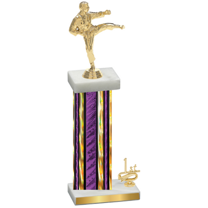 Accented Single Purple Glacier First Place Karate Trophy