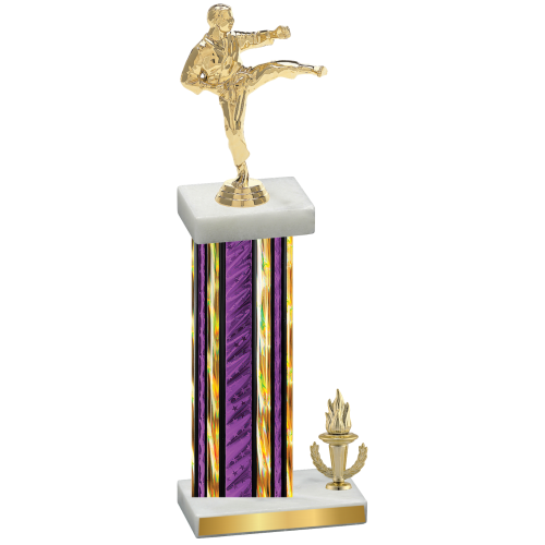 Accented Single Purple Glacier Victory Karate Trophy