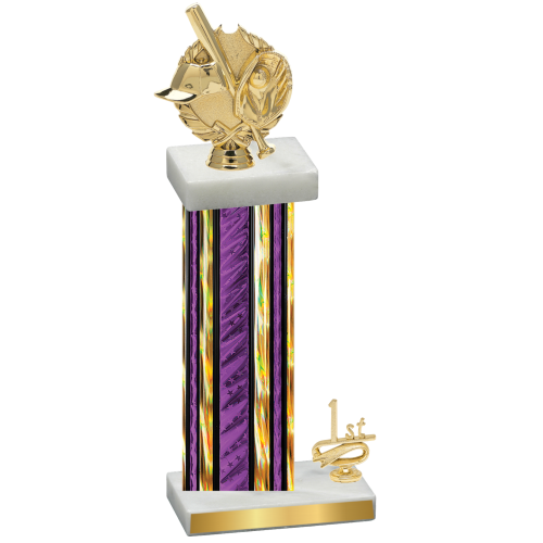 Accented Single Purple Glacier First Place Baseball Trophy