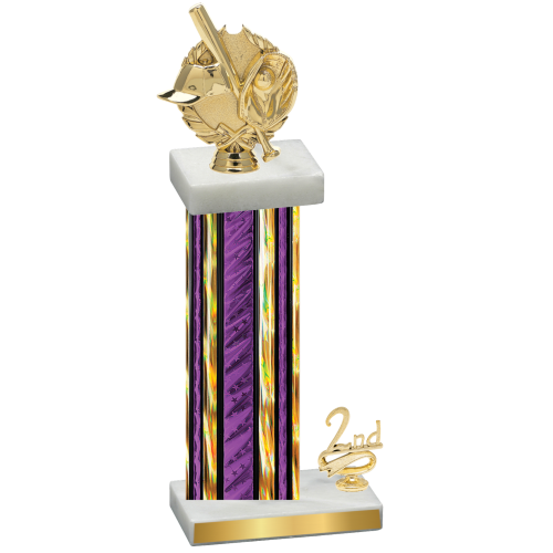 Accented Single Purple Glacier Second Place Baseball Trophy