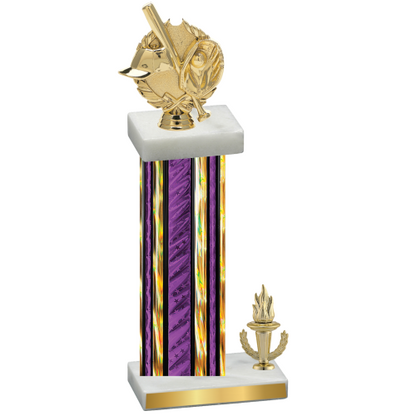 Accented Single Purple Glacier Victory Baseball Trophy