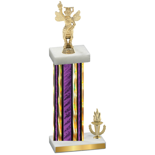 Accented Single Purple Glacier Victory Academics Trophy