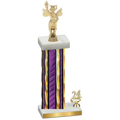 Accented Single Purple Glacier Year Academics Trophy