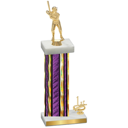 Accented Single Purple Glacier First Place Baseball Trophy