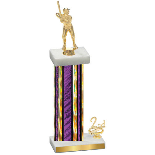 Accented Single Purple Glacier Second Place Baseball Trophy