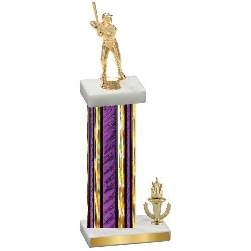 Accented Single Purple Glacier Victory Baseball Trophy