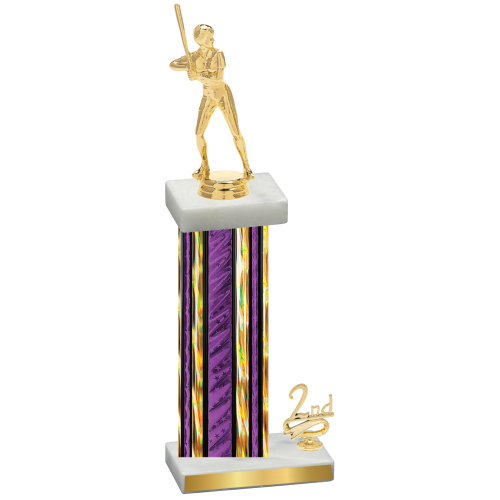 Accented Single Purple Glacier Second Place Softball Trophy
