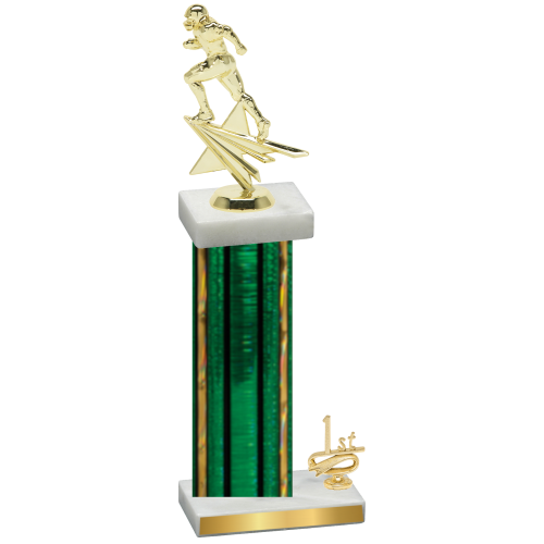 Accented Single Green Glacier First Place Football Trophy