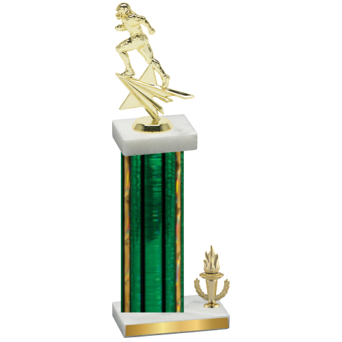 Accented Single Green Glacier Victory Football Trophy