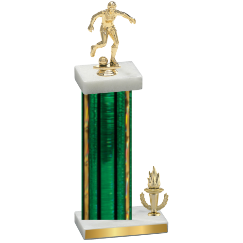 Accented Single Green Glacier Victory Soccer Trophy