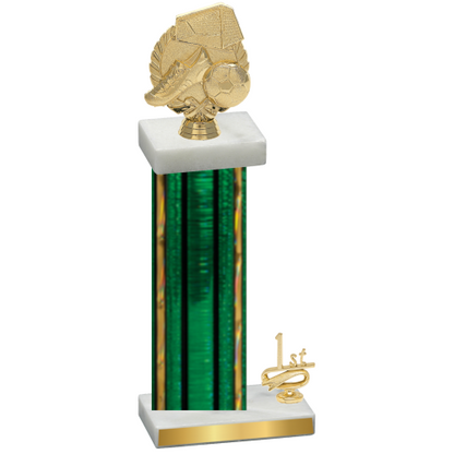 Accented Single Green Glacier First Place Soccer Trophy