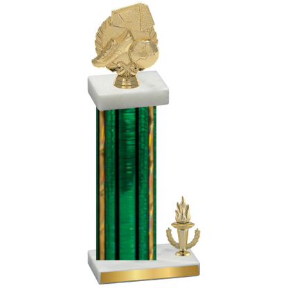 Accented Single Green Glacier Victory Soccer Trophy