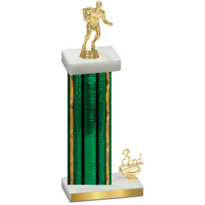 Accented Single Green Glacier Third Place Rugby Trophy