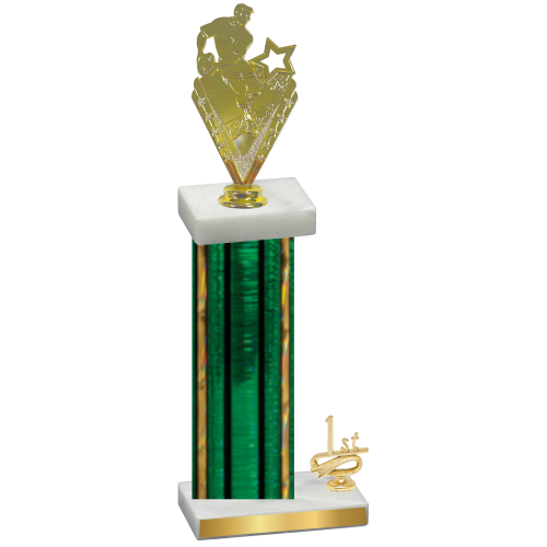 Accented Single Green Glacier First Place Rugby Trophy