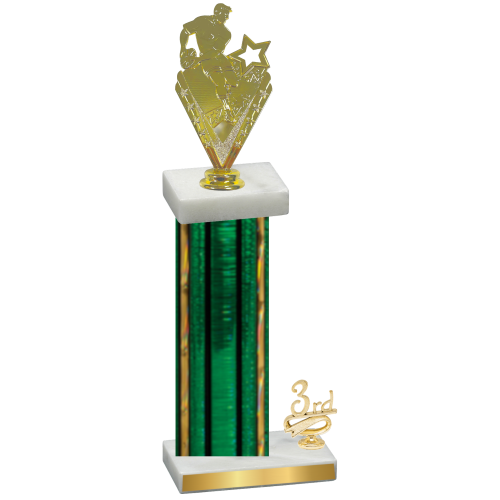 Accented Single Green Glacier Third Place Rugby Trophy