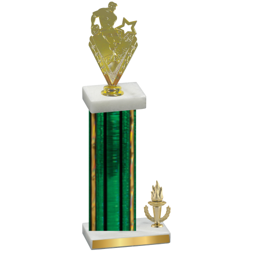 Accented Single Green Glacier Victory Rugby Trophy