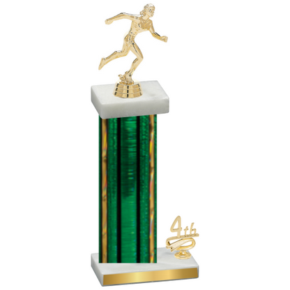 Accented Single Green Glacier Fourth Place Running Trophy