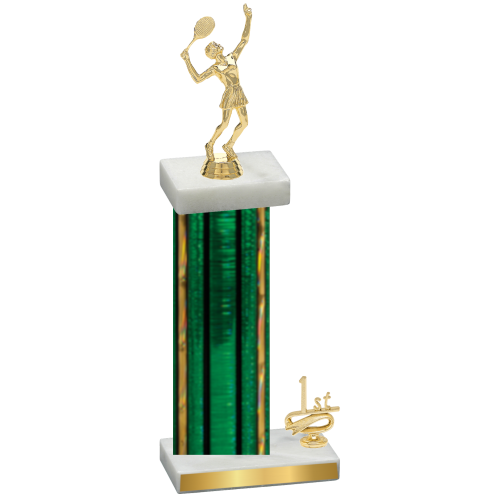 Accented Single Green Glacier First Place Tennis Trophy