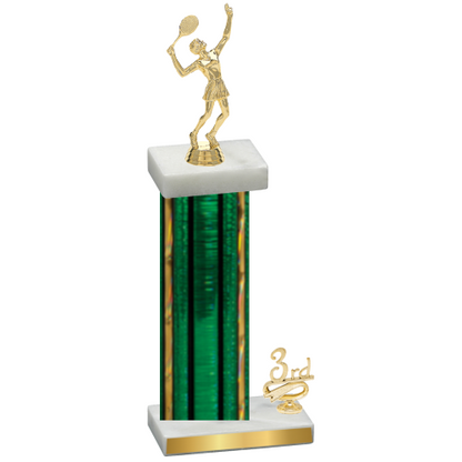 Accented Single Green Glacier Third Place Tennis Trophy