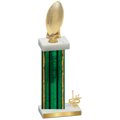 Accented Single Green Glacier First Place Football Trophy