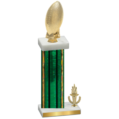 Accented Single Green Glacier Victory Football Trophy