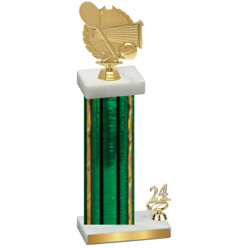 Accented Single Green Glacier Year Tennis Trophy