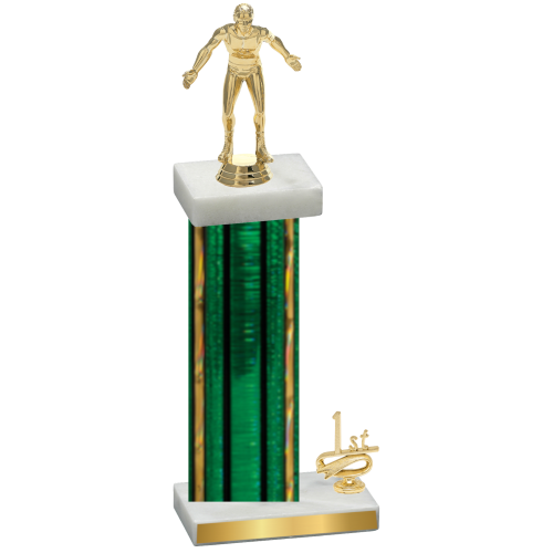 Accented Single Green Glacier First Place Wrestling Trophy