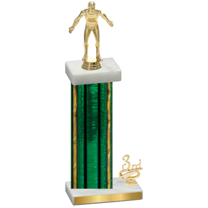 Accented Single Green Glacier Third Place Wrestling Trophy