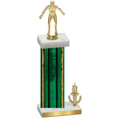 Accented Single Green Glacier Victory Wrestling Trophy