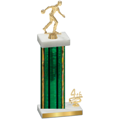 Accented Single Green Glacier Fourth Place Bowling Trophy