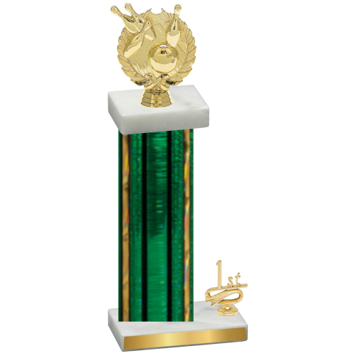 Accented Single Green Glacier First Place Bowling Trophy