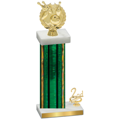 Accented Single Green Glacier Second Place Bowling Trophy