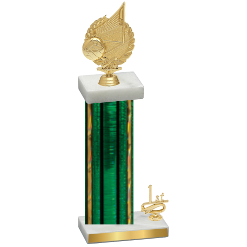 Accented Single Green Glacier First Place Volleyball Trophy