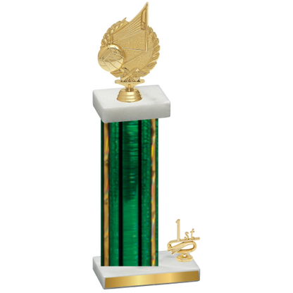 Accented Single Green Glacier First Place Volleyball Trophy