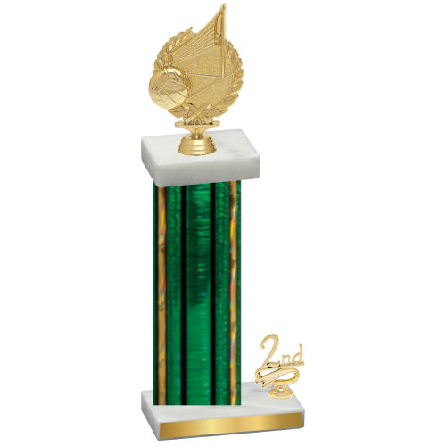 Accented Single Green Glacier Second Place Volleyball Trophy