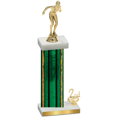 Accented Single Green Glacier Second Place Tennis Trophy