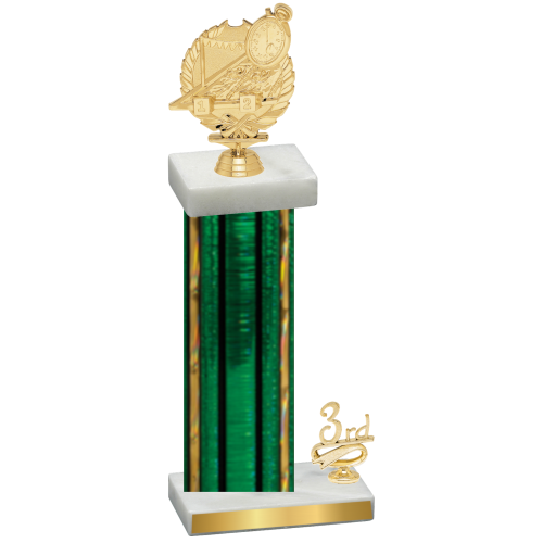 Accented Single Green Glacier Third Place Swimming Trophy