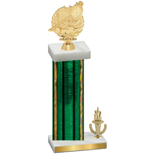 Accented Single Green Glacier Victory Swimming Trophy