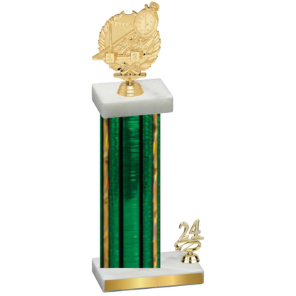 Accented Single Green Glacier Year Swimming Trophy