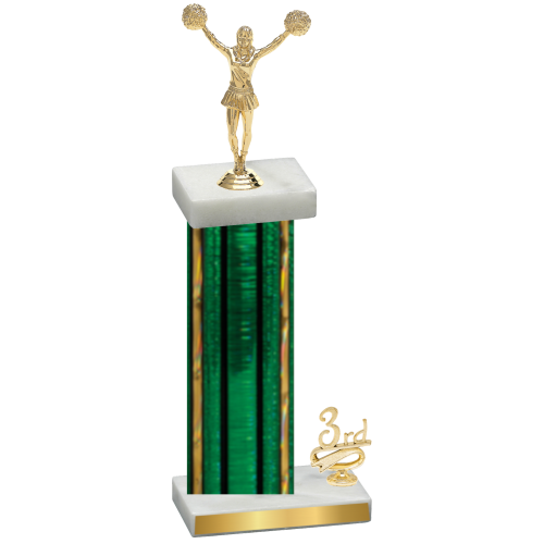 Accented Single Green Glacier Third Place Cheerleading Trophy