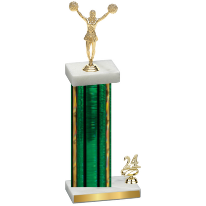 Accented Single Green Glacier Year Cheerleading Trophy