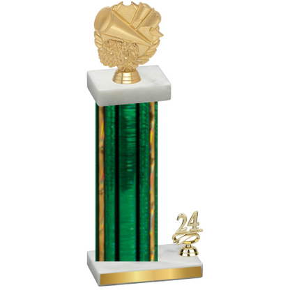 Accented Single Green Glacier Year Cheerleading Trophy