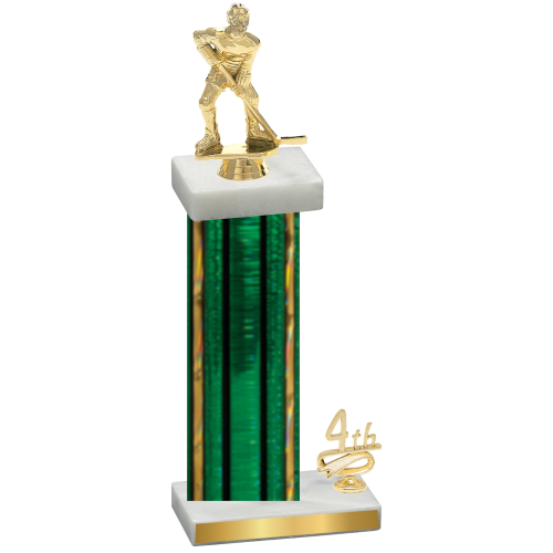 Accented Single Green Glacier Fourth Place Hockey Trophy