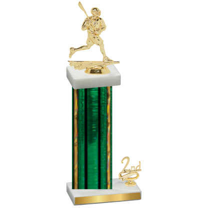 Accented Single Green Glacier Second Place Lacrosse Trophy