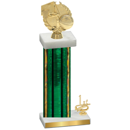 Accented Single Green Glacier First Place Basketball Trophy