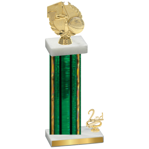 Accented Single Green Glacier Second Place Basketball Trophy