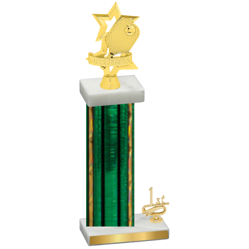 Accented Single Green Glacier First Place Pickleball Trophy