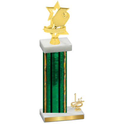 Accented Single Green Glacier First Place Pickleball Trophy