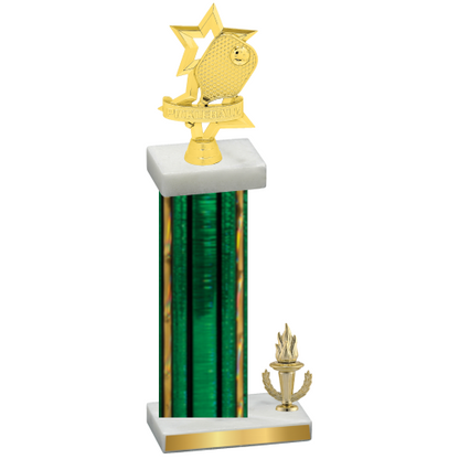 Accented Single Green Glacier Victory Pickleball Trophy