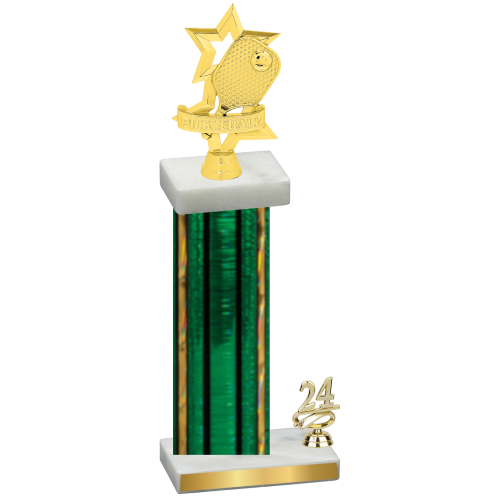 Accented Single Green Glacier Year Pickleball Trophy